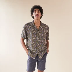 bound 'Olive' Paisley Rayon SS Shirt