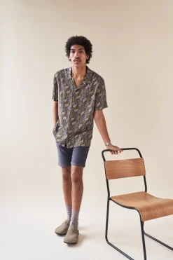 bound 'Olive' Paisley Rayon SS Shirt