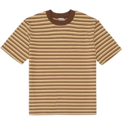 bound Peached Stripe Tee - Brown & Yellow