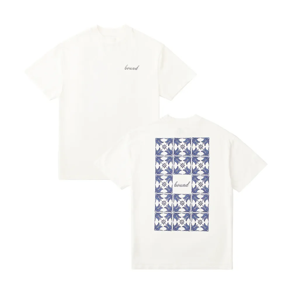 bound 'Porto Azulejos' Tee - Ecru