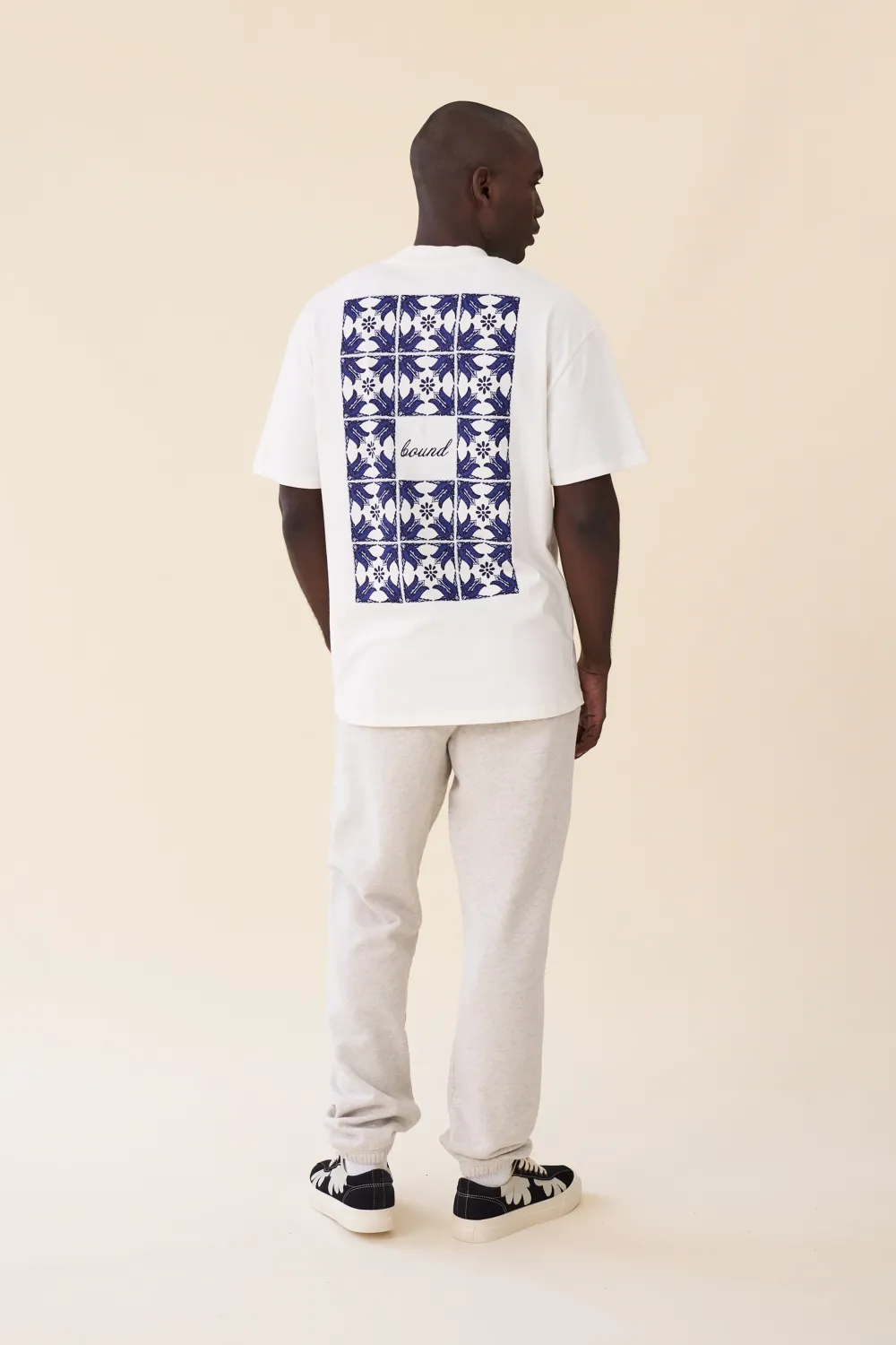 bound 'Porto Azulejos' Tee - Ecru