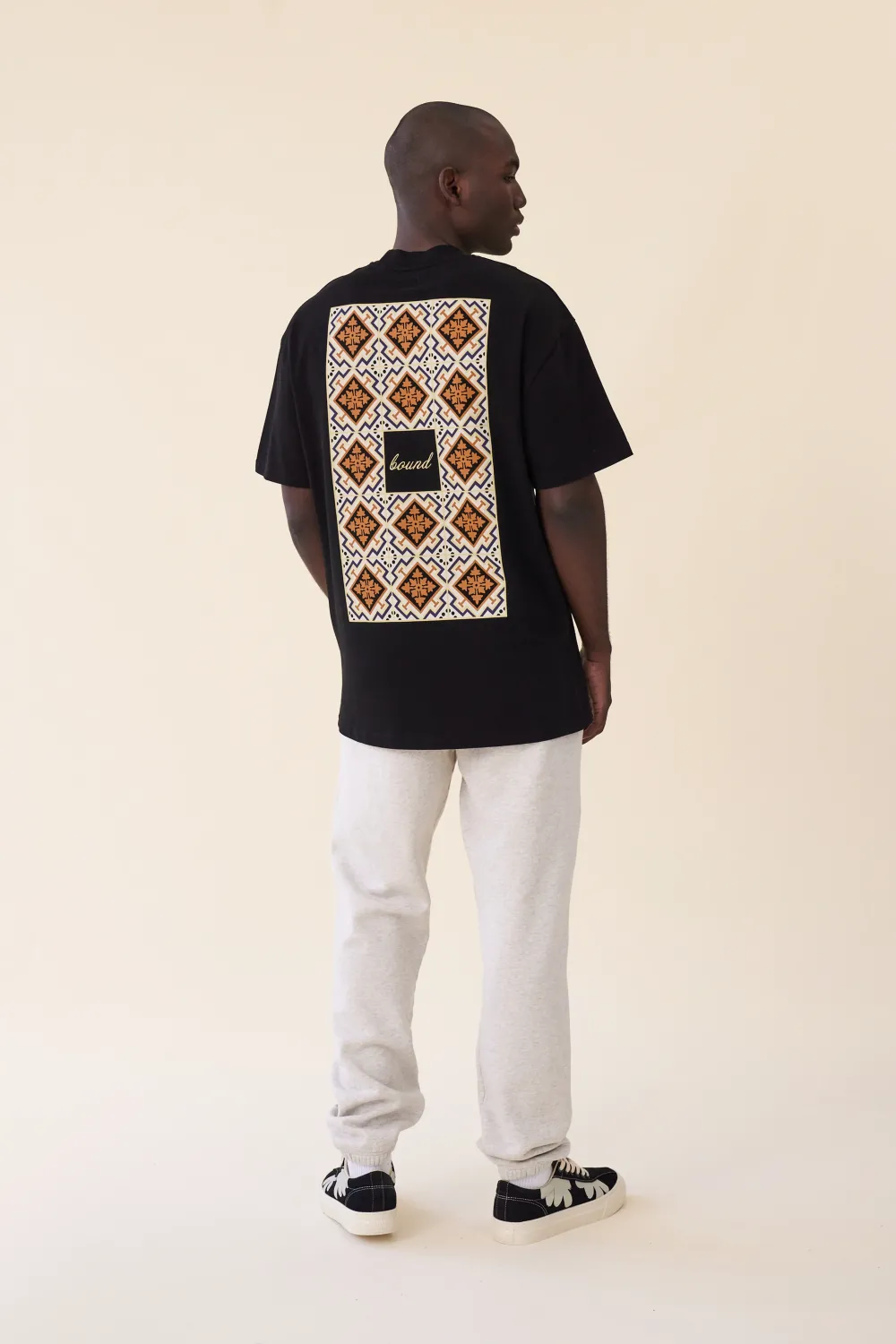 bound 'Porto Azulejos' Tee - Black