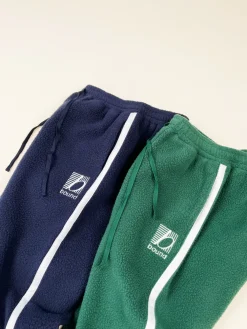 bound Reverse Fleece Grid Straight Joggers - Bottle Green