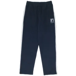 bound Reverse Fleece Grid Straight Joggers - Navy