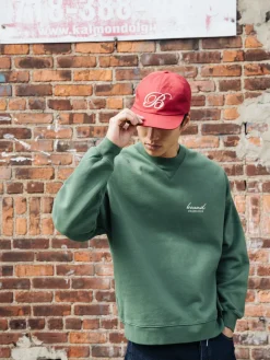 bound Script Embroidered 6 Panel Cap - Cardinal Red