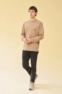 bound 'Script' Longsleeve Heavy Tee - Chestnut