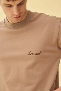bound 'Script' Longsleeve Heavy Tee - Chestnut