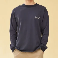bound 'Script' Longsleeve Heavy Tee - Navy