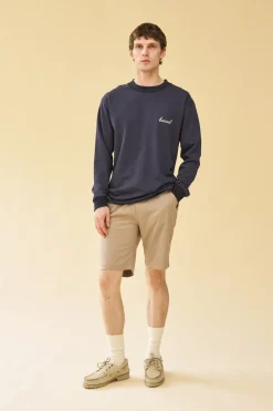 bound 'Script' Longsleeve Heavy Tee - Navy