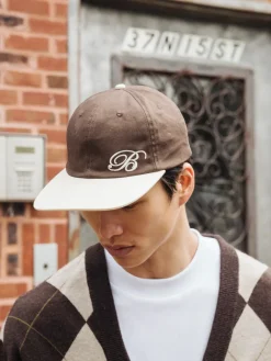 bound Signature 6 Panel Cap - Brown/Cream