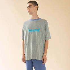 bound 'Sky Fine Stripe' Tee