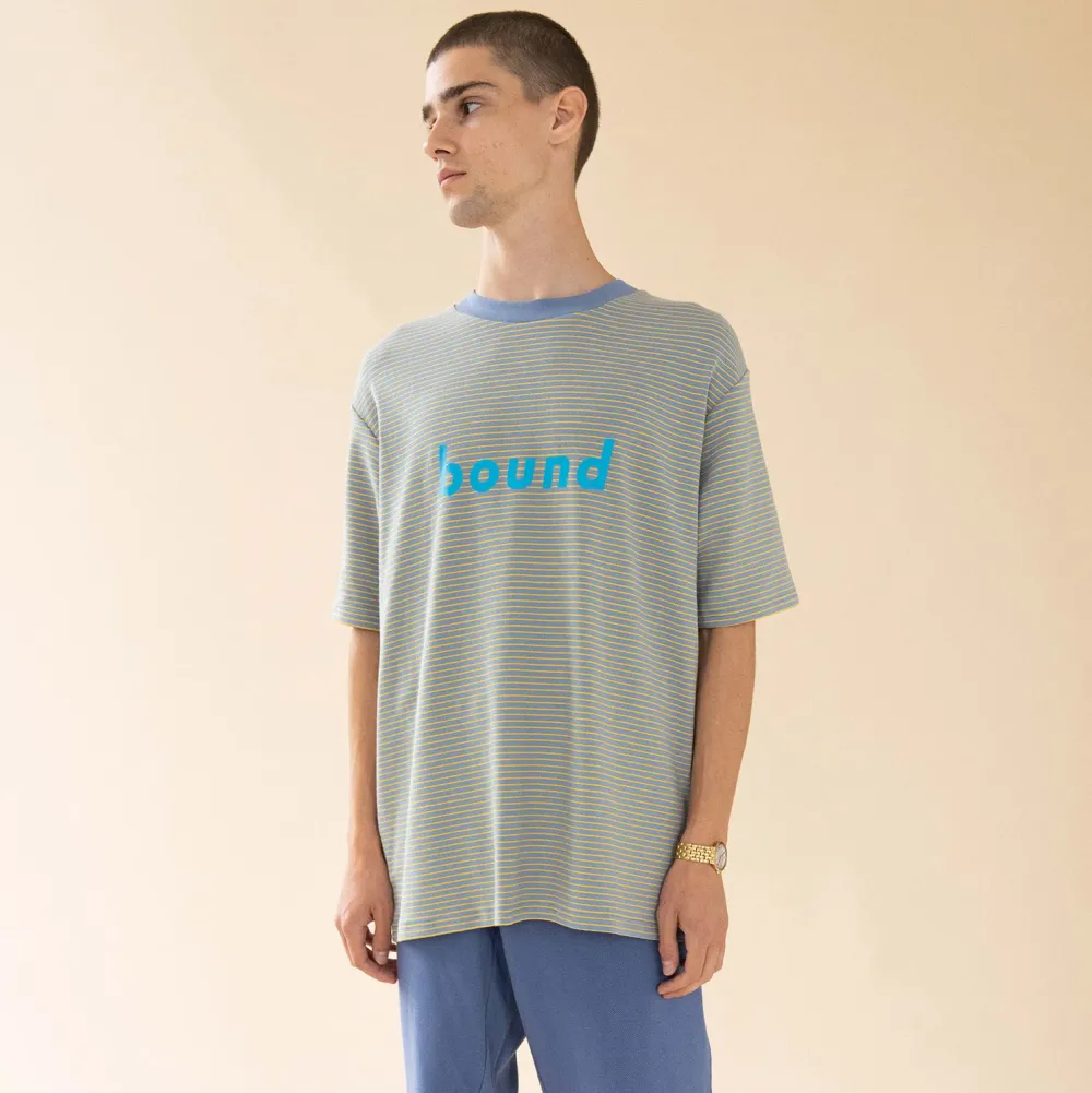 bound 'Sky Fine Stripe' Tee