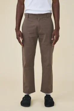 bound Straight Work Pant - Brown