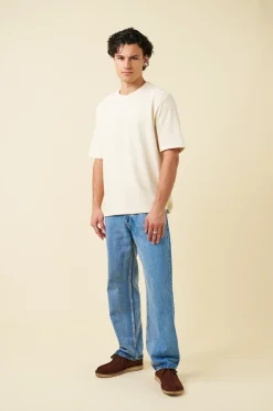 bound Textured Duty Tee - Ecru