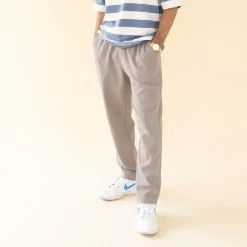 bound 'Textured Grey Cotton' Trousers