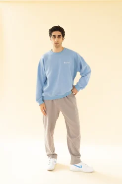 bound 'Textured Grey Cotton' Trousers