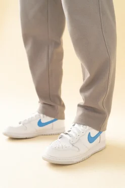 bound 'Textured Grey Cotton' Trousers