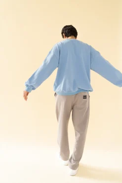 bound 'Textured Grey Cotton' Trousers