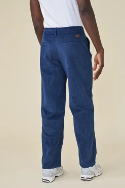 bound Wide Leg Corduroy Trousers - Dallas Blue