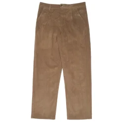 bound Wide Leg Corduroy Trousers - Pecan Brown