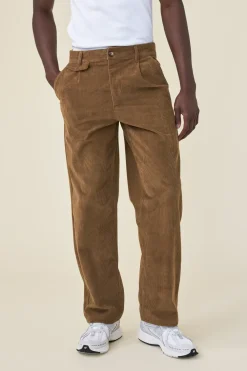 bound Wide Leg Corduroy Trousers - Pecan Brown