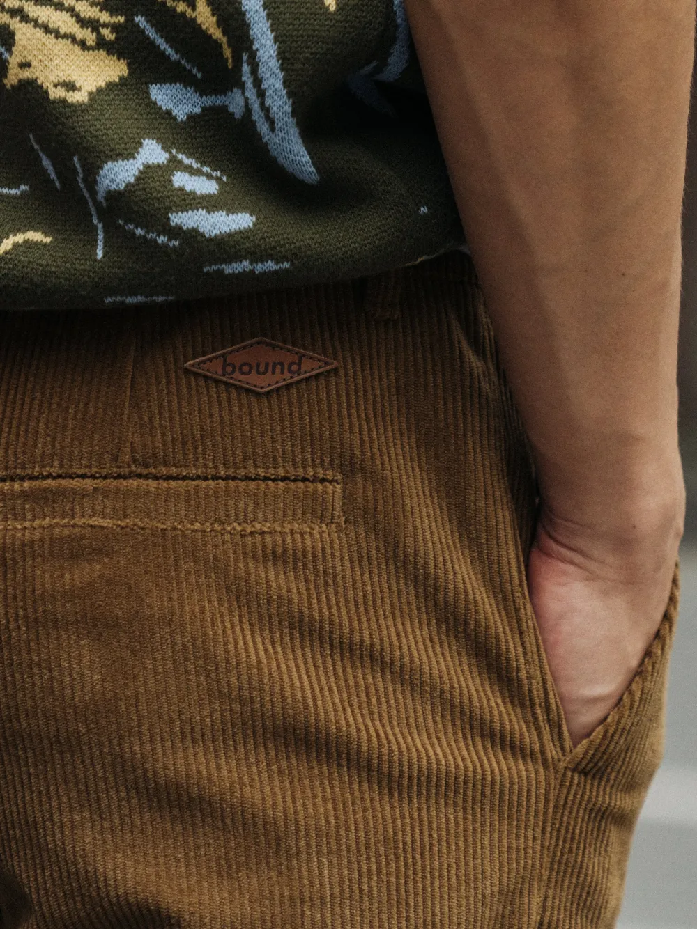 bound Wide Leg Corduroy Trousers - Pecan Brown