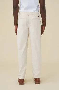 bound Wide Leg Corduroy Trousers - Light Cream