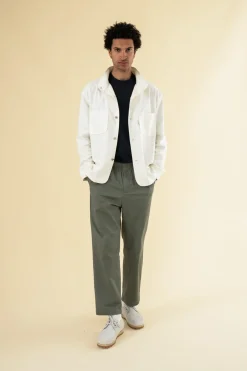 bound William Staple Cotton Trousers - Olive