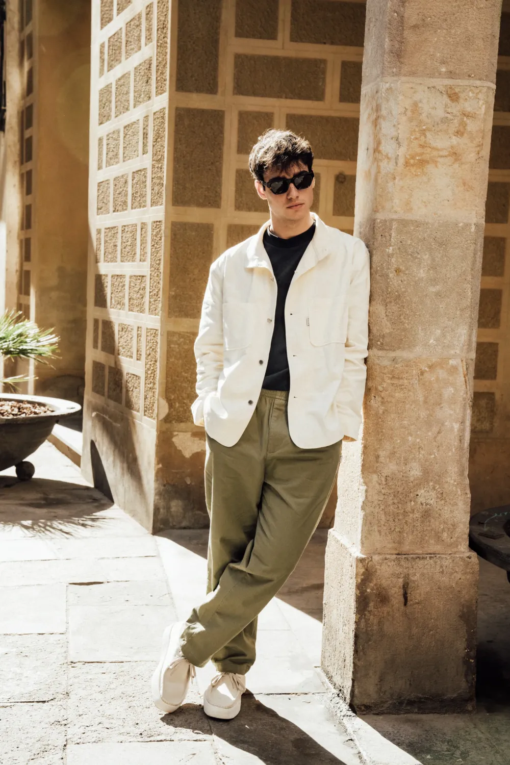 bound William Staple Cotton Trousers - Olive