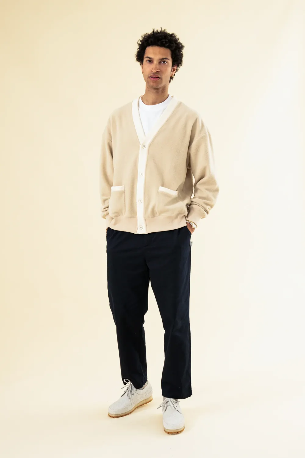 bound William Staple Cotton Trousers - Navy