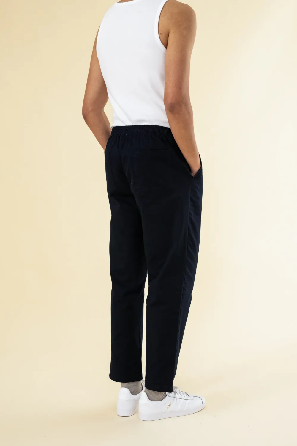 bound William Staple Cotton Trousers - Navy