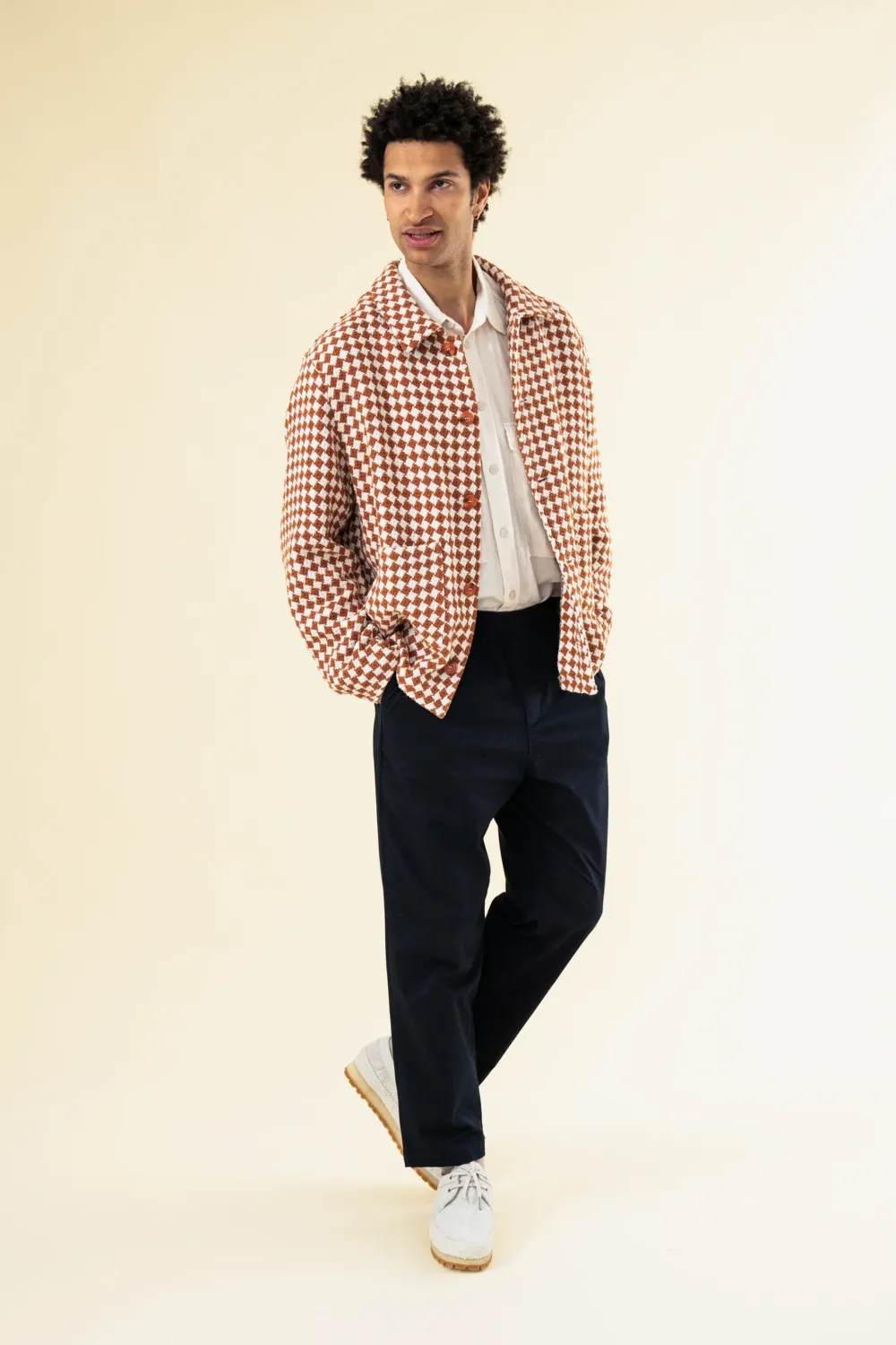 bound William Staple Cotton Trousers - Navy