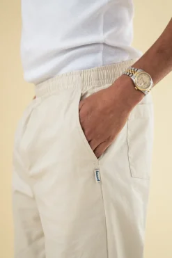 bound William Staple Cotton Trousers - Ecru