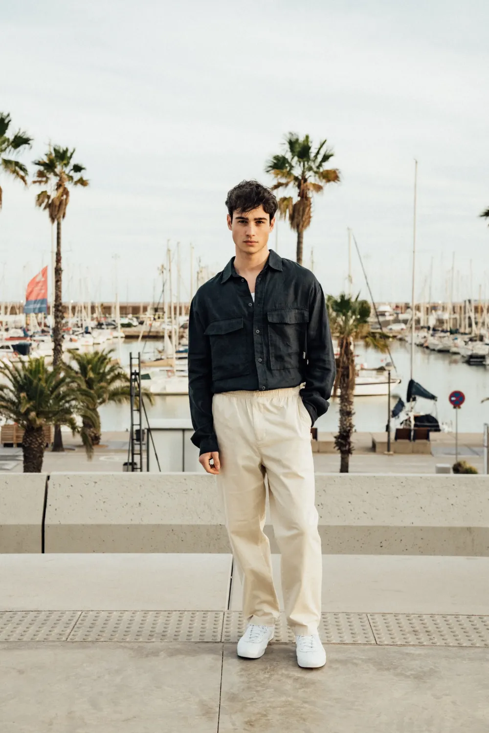 bound William Staple Cotton Trousers - Ecru