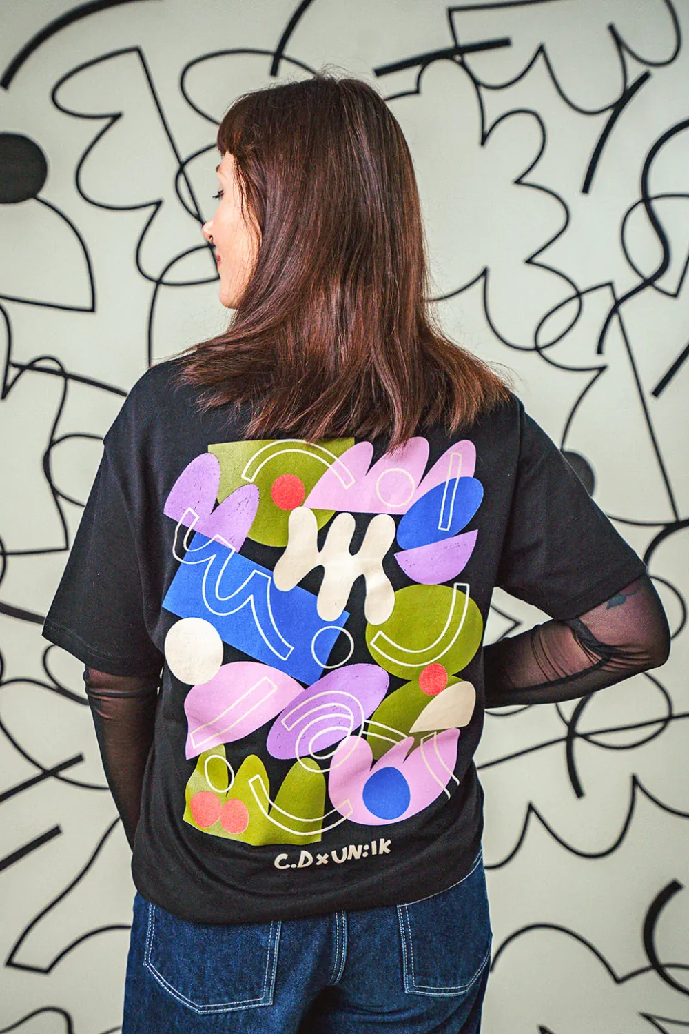C.D x UN:IK 'Abstract' Tee - Black