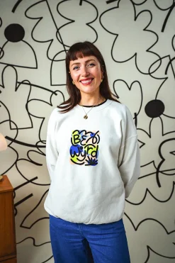 C.D x UN:IK 'Be Wyrd' Washed Sweater - Ecru
