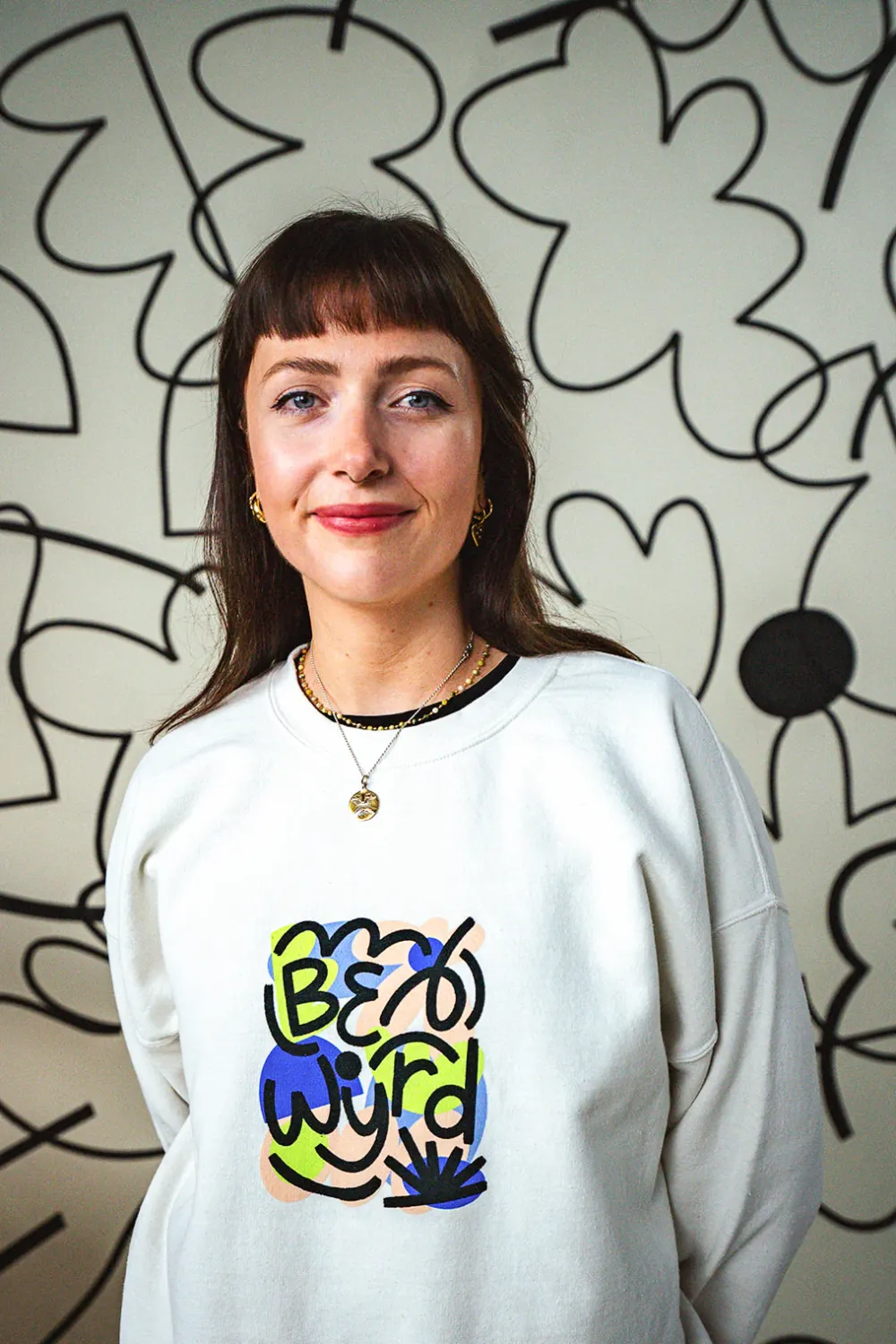 C.D x UN:IK 'Be Wyrd' Washed Sweater - Ecru