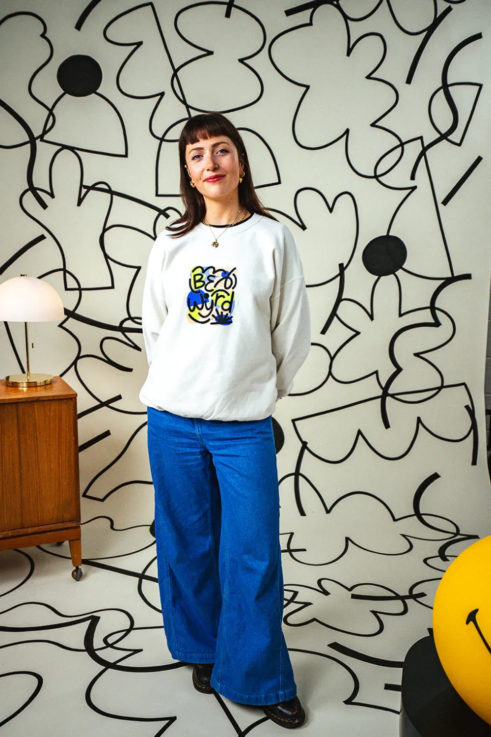 C.D x UN:IK 'Be Wyrd' Washed Sweater - Ecru