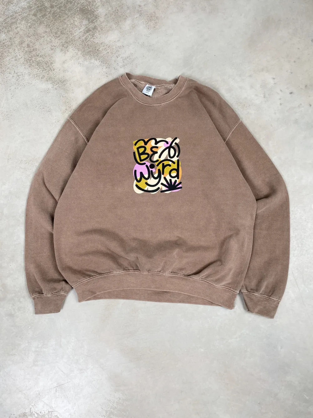 C.D x UN:IK 'Be Wyrd' Washed Sweater - Chocolate