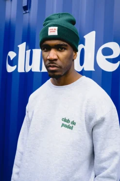 Club De Padel Beanie - Green / Grey / Cream / Navy