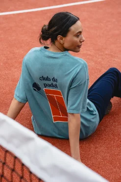Club De Padel 'Court' Vintage Washed Tee - Sage Green