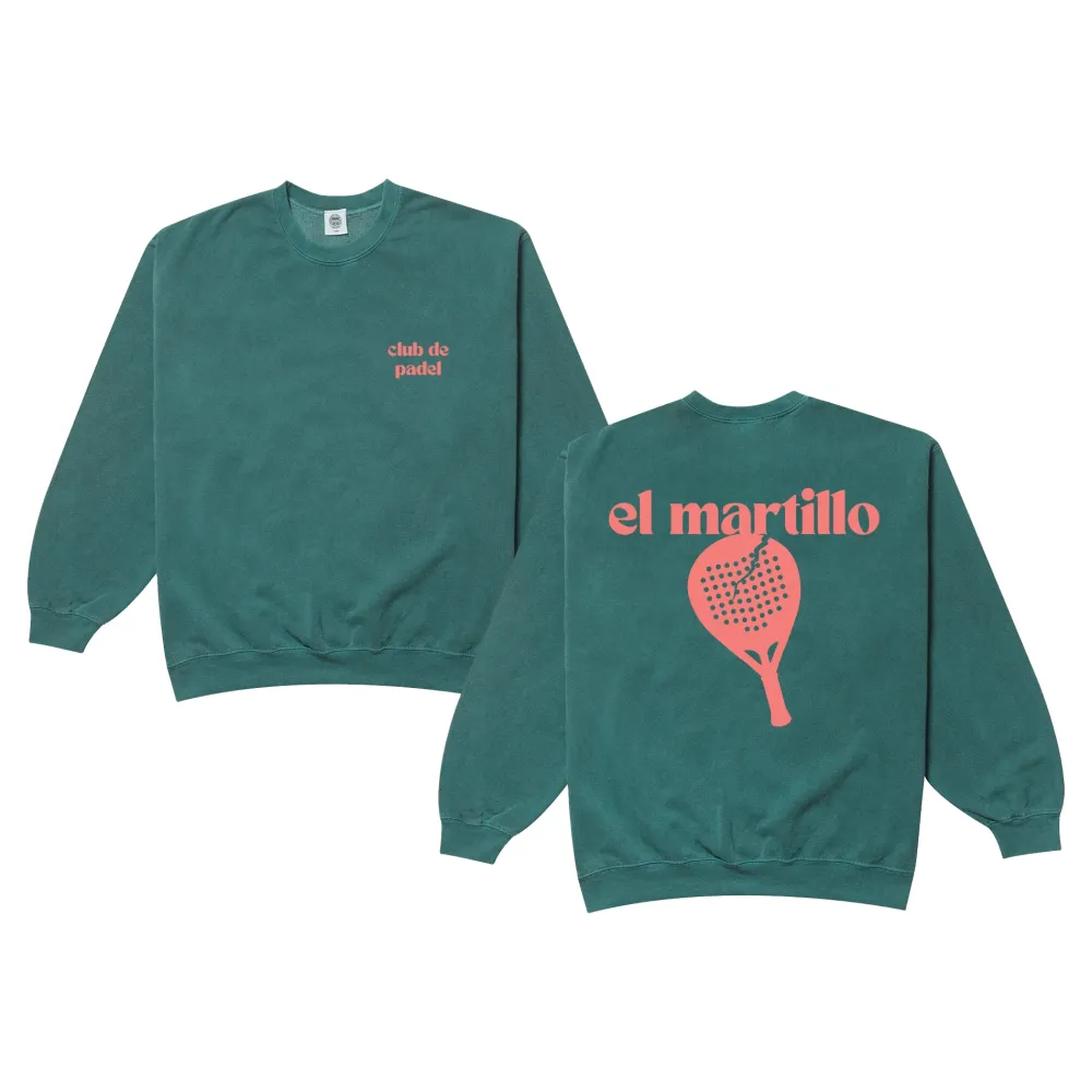 Club De Padel 'El Martillo 1.0' Vintage Washed Sweater - Dark Green