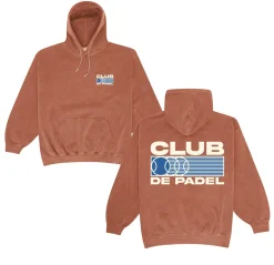 Club De Padel 'Heritage' Vintage Washed Hoodie - Burnt Orange