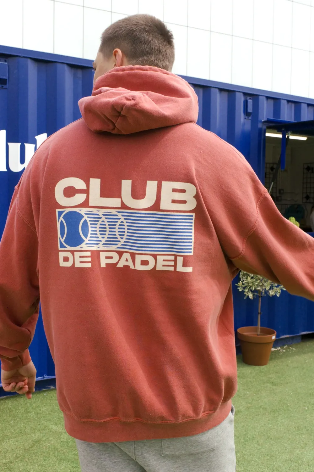 Club De Padel 'Heritage' Vintage Washed Hoodie - Burnt Orange