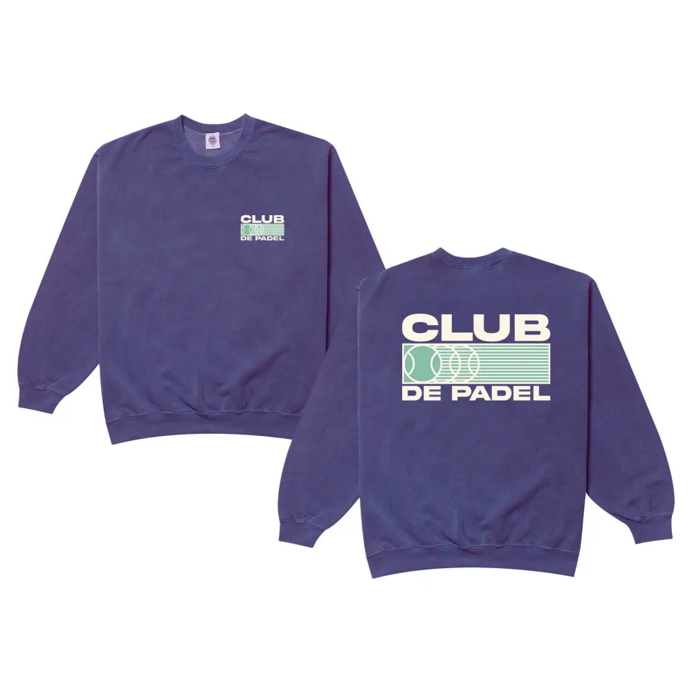 Club De Padel 'Heritage' Vintage Washed Sweater - Violet