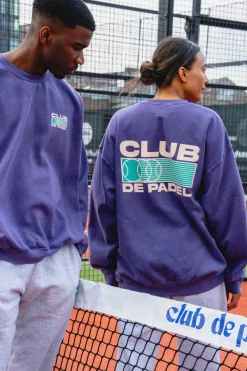 Club De Padel 'Heritage' Vintage Washed Sweater - Violet