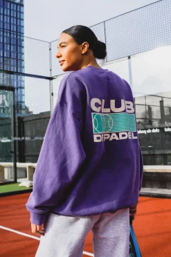 Club De Padel 'Heritage' Vintage Washed Sweater - Violet