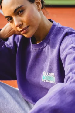 Club De Padel 'Heritage' Vintage Washed Sweater - Violet