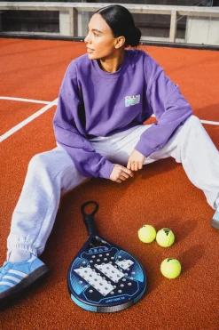 Club De Padel 'Heritage' Vintage Washed Sweater - Violet