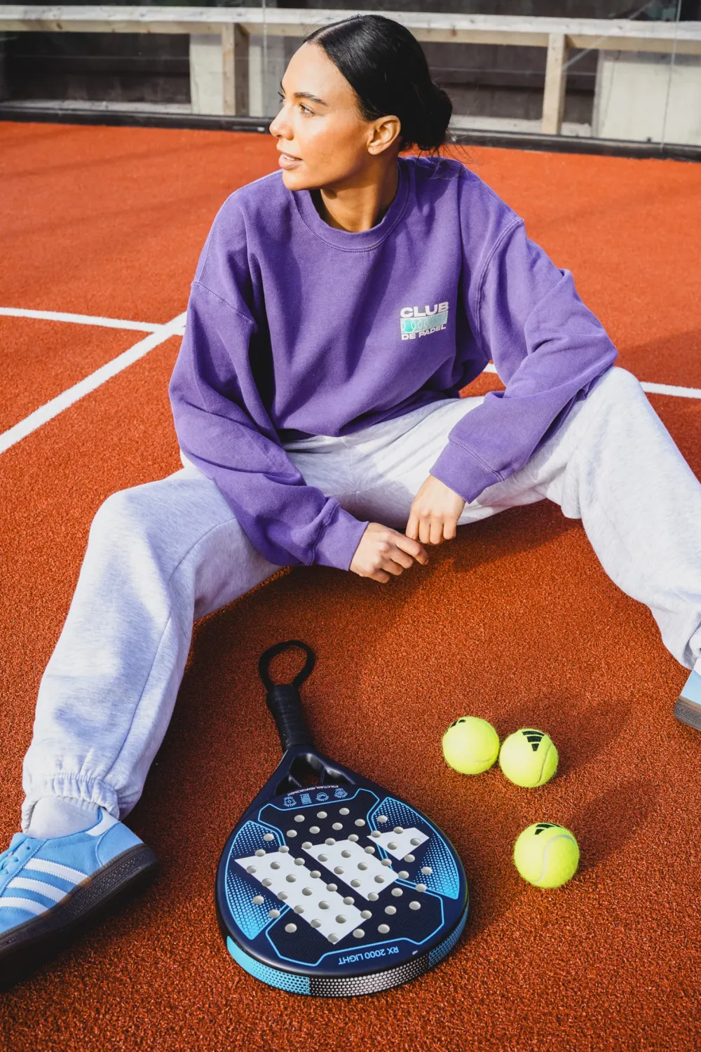 Club De Padel 'Heritage' Vintage Washed Sweater - Violet